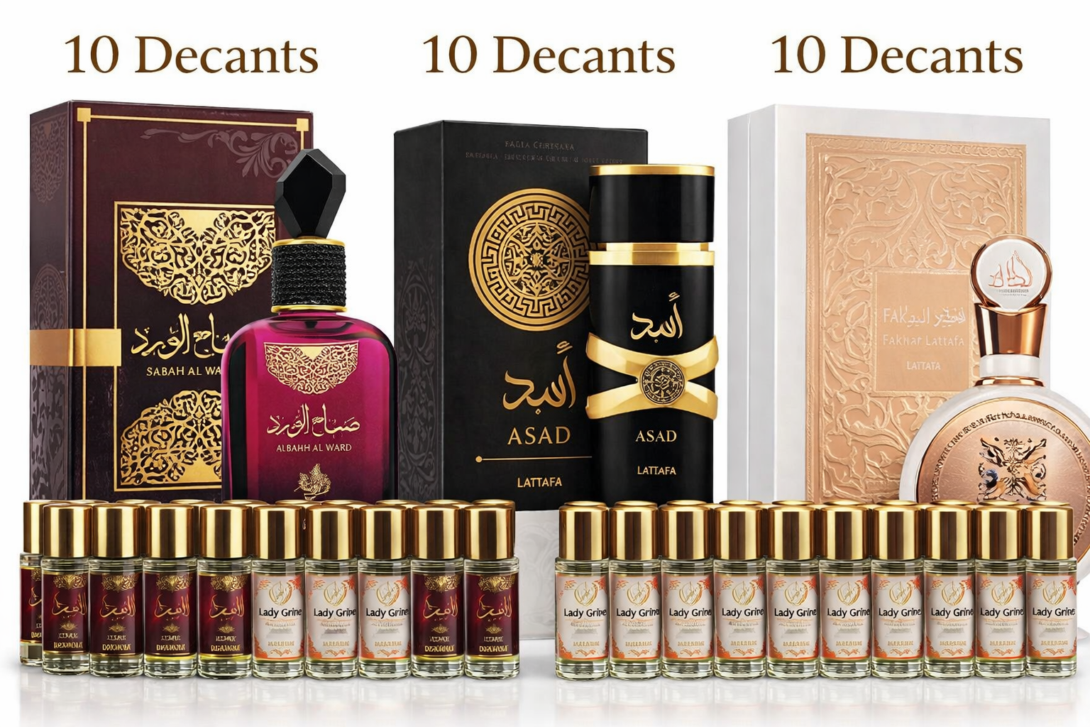 Kit de Reposição – 30 Decants Árabes 9ml | Perfumes Originais Fracionados de Alta Procura