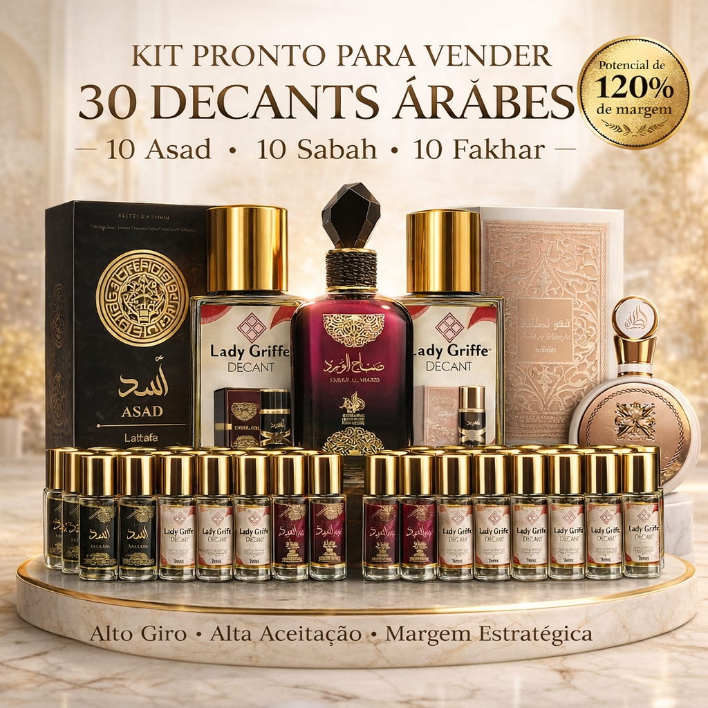 Kit de Reposição – 30 Decants Árabes 9ml | Perfumes Originais Fracionados de Alta Procura - Imagem 2