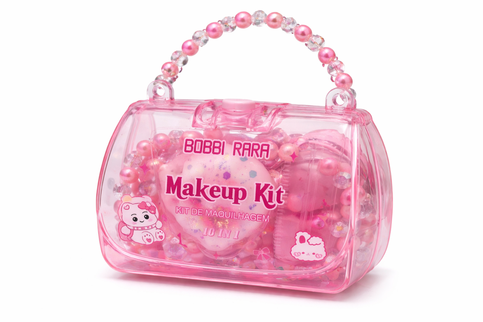 Kit de Maquiagem Lady infantil 10 em 1 Bobbi Rara | Um kit lindo, delicado e apaixonante para encantar as pequenas. O Kit de Maquiagem Lady Infantil 10 em 1 Bobbi Rara é aquele presente que brilha nos olhos e faz sucesso logo de cara.