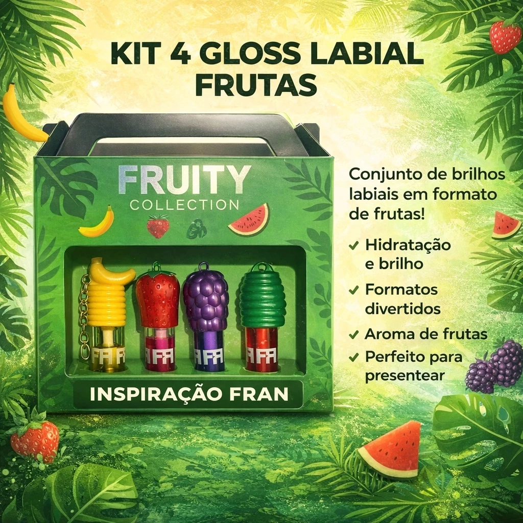 Kit honey | com 4 Lip Fruity um kit divertido, delicado e irresistível, com 4 lip honey inspirados em frutas para deixar seus lábios ainda mais bonitos e cheios de charme. - Imagem 2