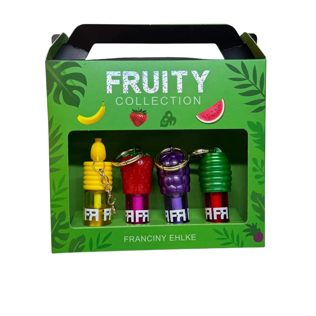 Kit honey | com 4 Lip Fruity um kit divertido, delicado e irresistível, com 4 lip honey inspirados em frutas para deixar seus lábios ainda mais bonitos e cheios de charme.